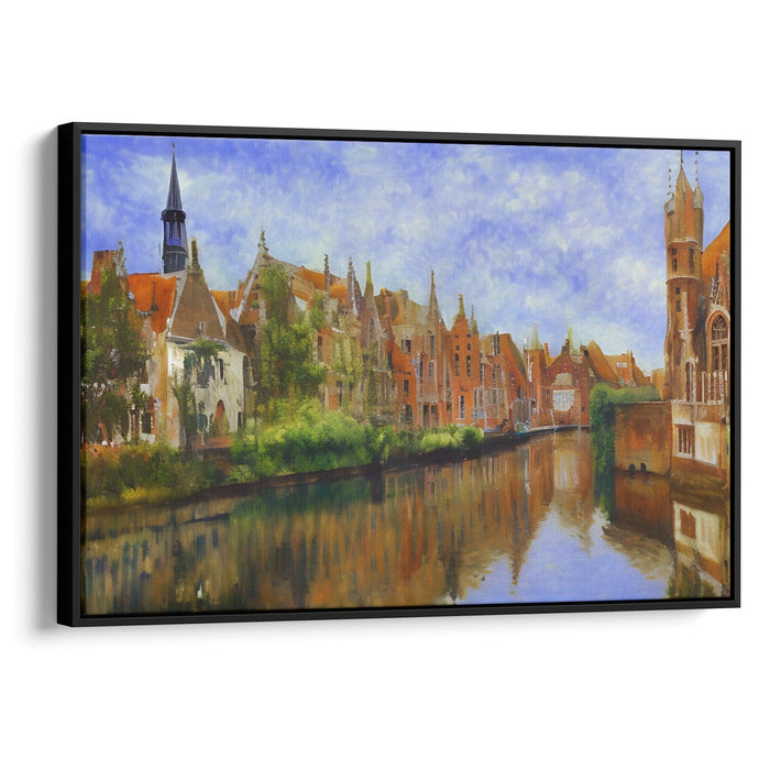 Impressionism Bruges Print - Canvas Art Print by Kanvah