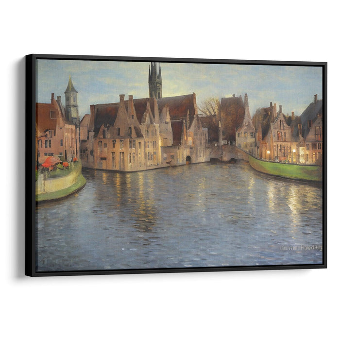 Impressionism Bruges Print - Canvas Art Print by Kanvah