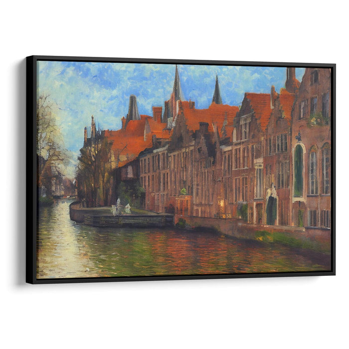 Impressionism Bruges Print - Canvas Art Print by Kanvah