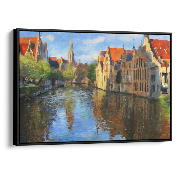 Impressionism Bruges Print - Canvas Art Print by Kanvah