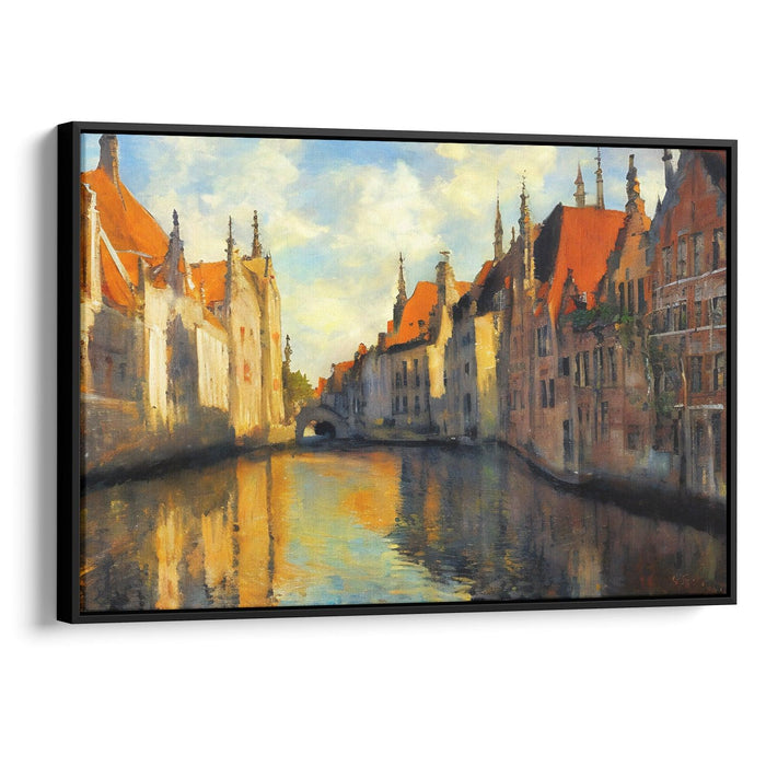 Impressionism Bruges Print - Canvas Art Print by Kanvah