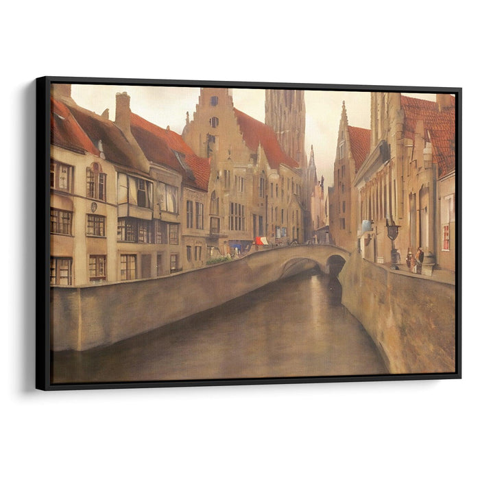 Realism Bruges Print - Canvas Art Print by Kanvah