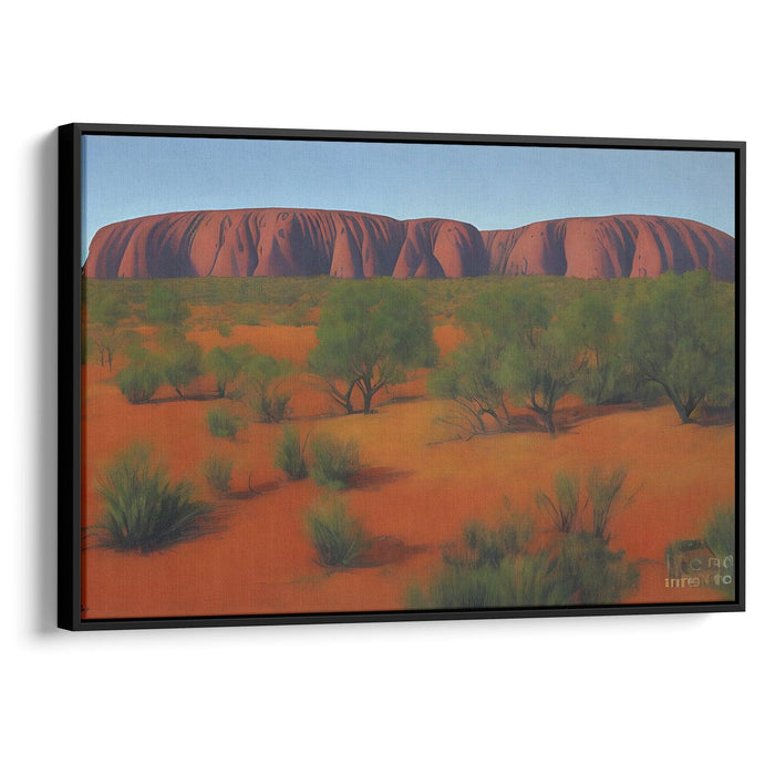 Watercolor Uluru Print - Canvas Art Print by Kanvah