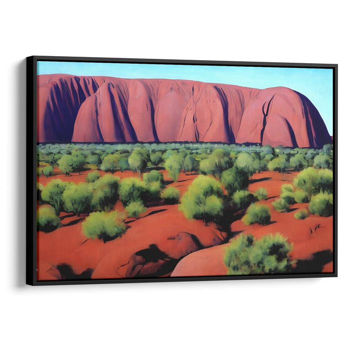 Watercolor Uluru Print - Canvas Art Print by Kanvah