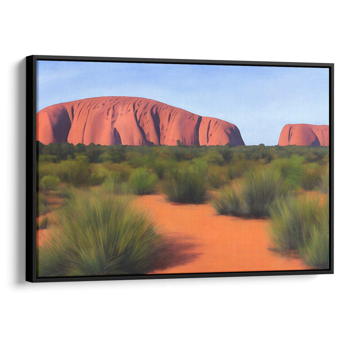 Watercolor Uluru Print - Canvas Art Print by Kanvah