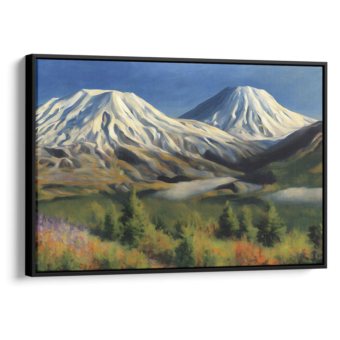 Realism Mount St. Helens Print - Canvas Art Print by Kanvah