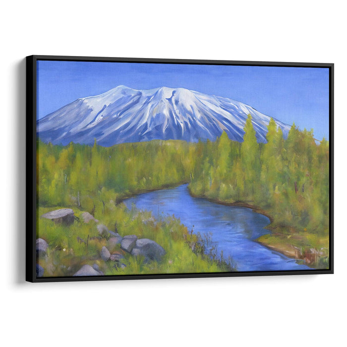 Realism Mount St. Helens Print - Canvas Art Print by Kanvah