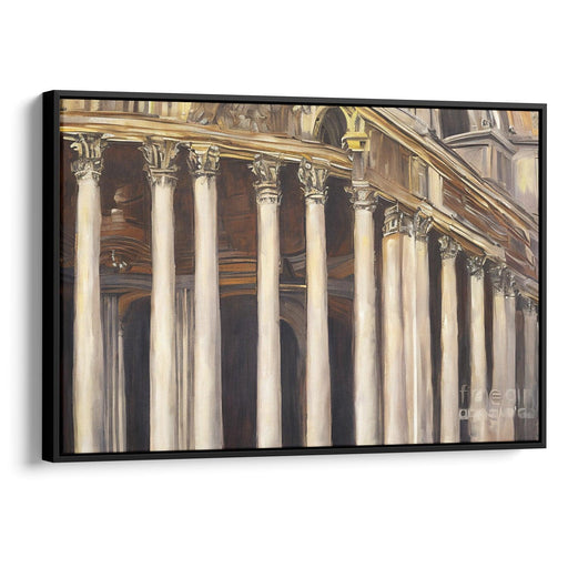 Realism Colonnade of St. Peter's Basilica Print - Canvas Art Print by Kanvah