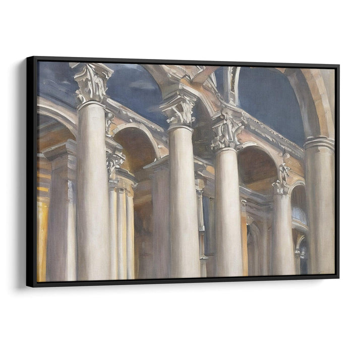 Realism Colonnade of St. Peter's Basilica Print - Canvas Art Print by Kanvah