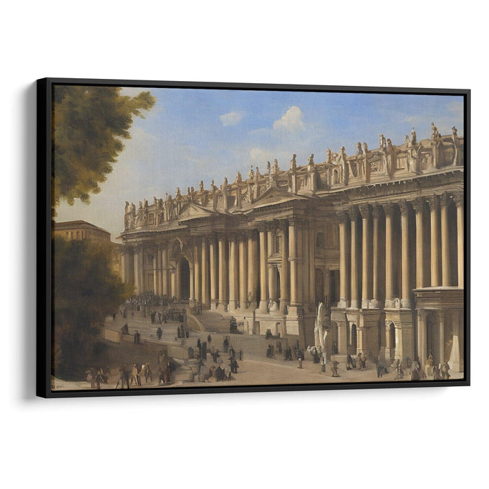 Realism Colonnade of St. Peter's Basilica Print - Canvas Art Print by Kanvah