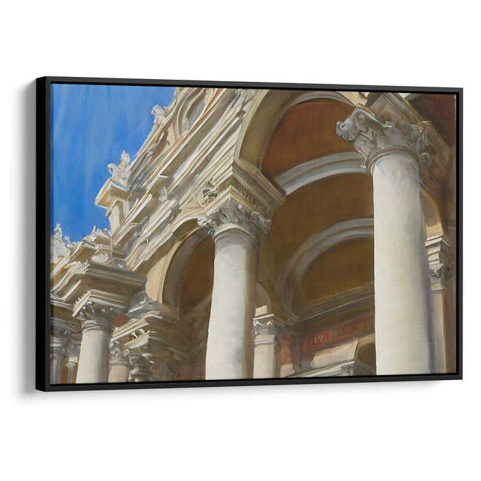 Realism Colonnade of St. Peter's Basilica Print - Canvas Art Print by Kanvah