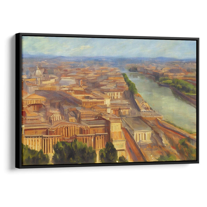 Realism Colonnade of St. Peter's Basilica Print - Canvas Art Print by Kanvah