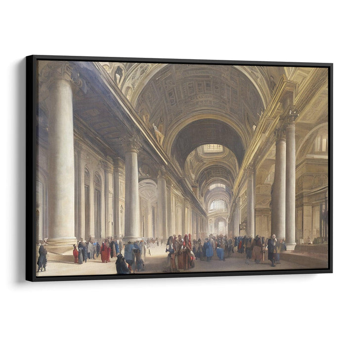 Realism Colonnade of St. Peter's Basilica Print - Canvas Art Print by Kanvah