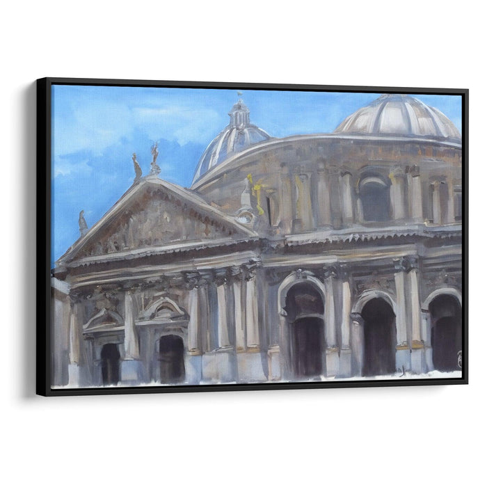 Realism Colonnade of St. Peter's Basilica Print - Canvas Art Print by Kanvah