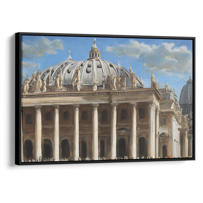 Realism Colonnade of St. Peter's Basilica Print - Canvas Art Print by Kanvah