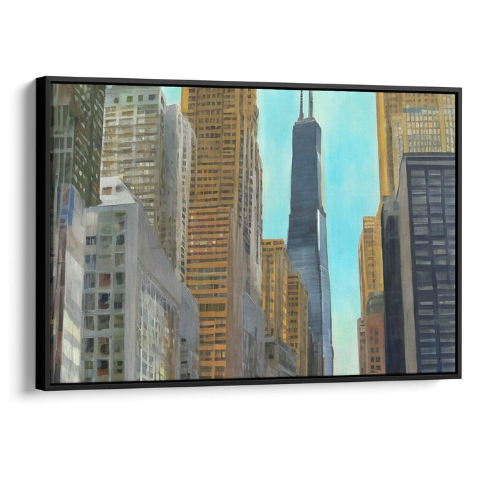 Realism Willis Tower Print - Canvas Art Print by Kanvah