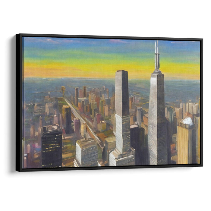 Realism Willis Tower Print - Canvas Art Print by Kanvah