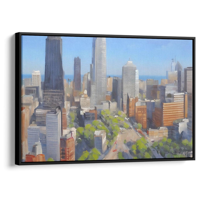 Realism Willis Tower Print - Canvas Art Print by Kanvah