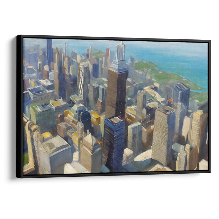 Realism Willis Tower Print - Canvas Art Print by Kanvah