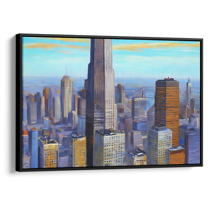 Realism Willis Tower Print - Canvas Art Print by Kanvah