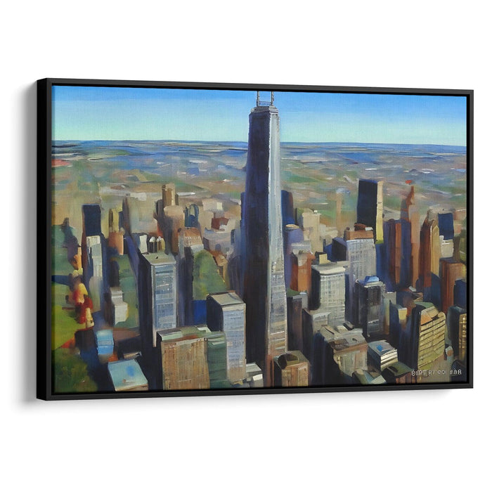 Realism Willis Tower Print - Canvas Art Print by Kanvah