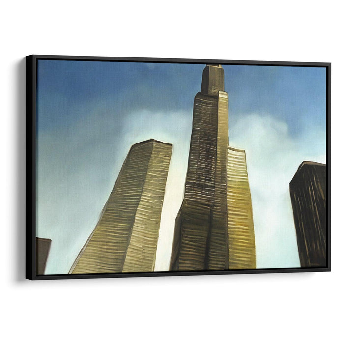 Realism Willis Tower Print - Canvas Art Print by Kanvah