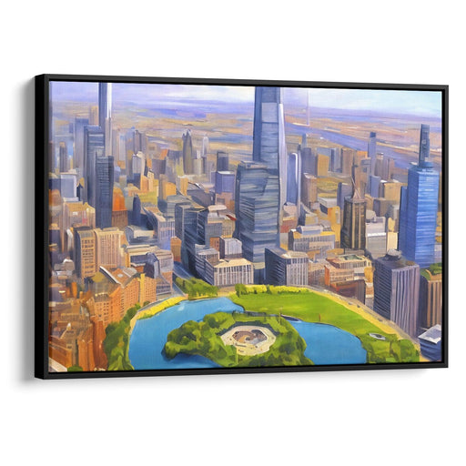 Realism Willis Tower Print - Canvas Art Print by Kanvah