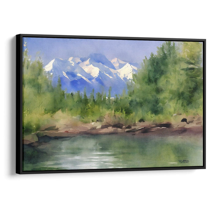 Watercolor Denali Print - Canvas Art Print by Kanvah