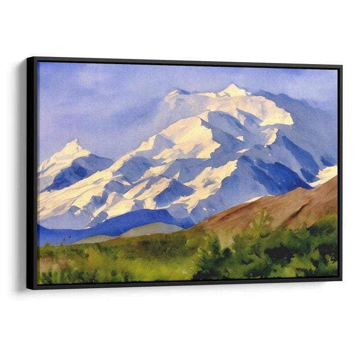 Watercolor Denali Print - Canvas Art Print by Kanvah