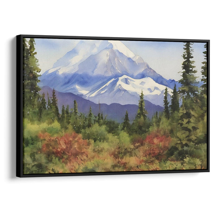 Watercolor Denali Print - Canvas Art Print by Kanvah