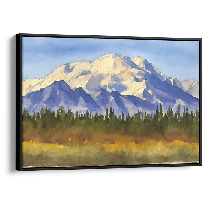 Watercolor Denali Print - Canvas Art Print by Kanvah