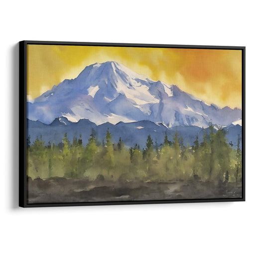 Watercolor Denali Print - Canvas Art Print by Kanvah