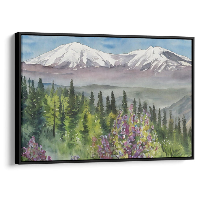 Watercolor Mount St. Helens Print - Canvas Art Print by Kanvah