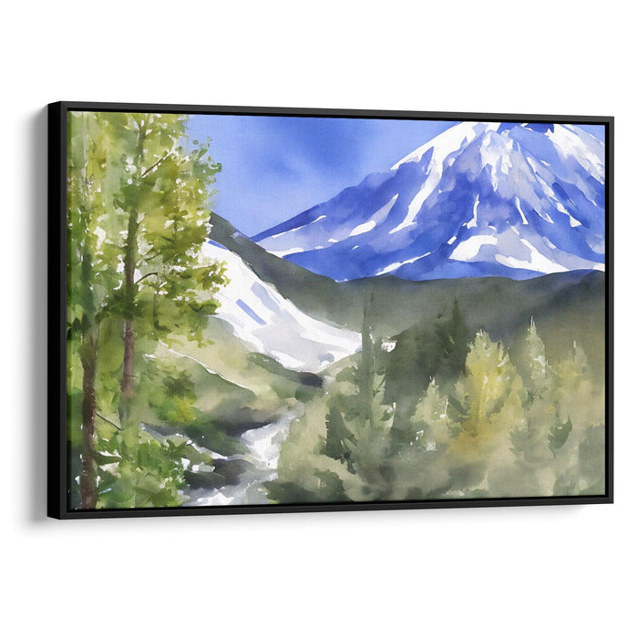 Watercolor Mount St. Helens Print - Canvas Art Print by Kanvah