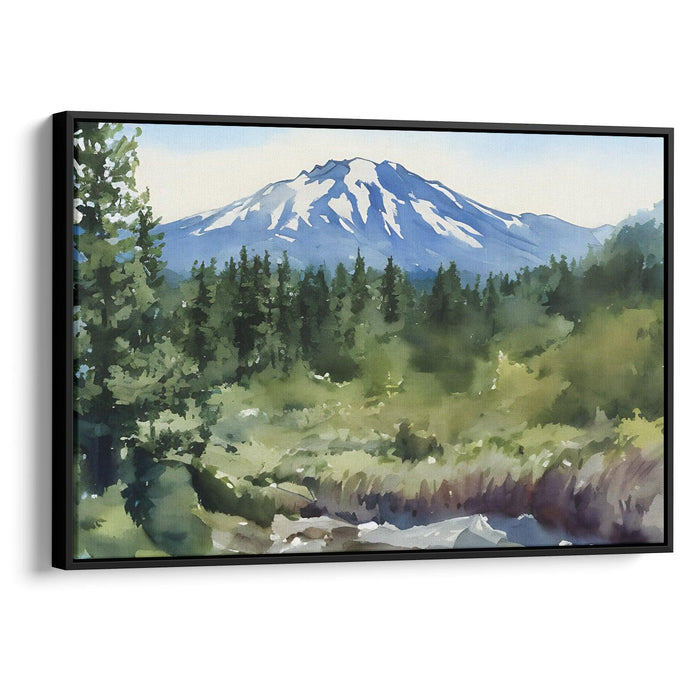 Watercolor Mount St. Helens Print - Canvas Art Print by Kanvah