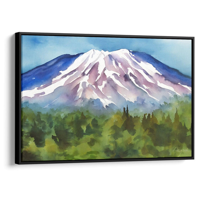 Watercolor Mount St. Helens Print - Canvas Art Print by Kanvah