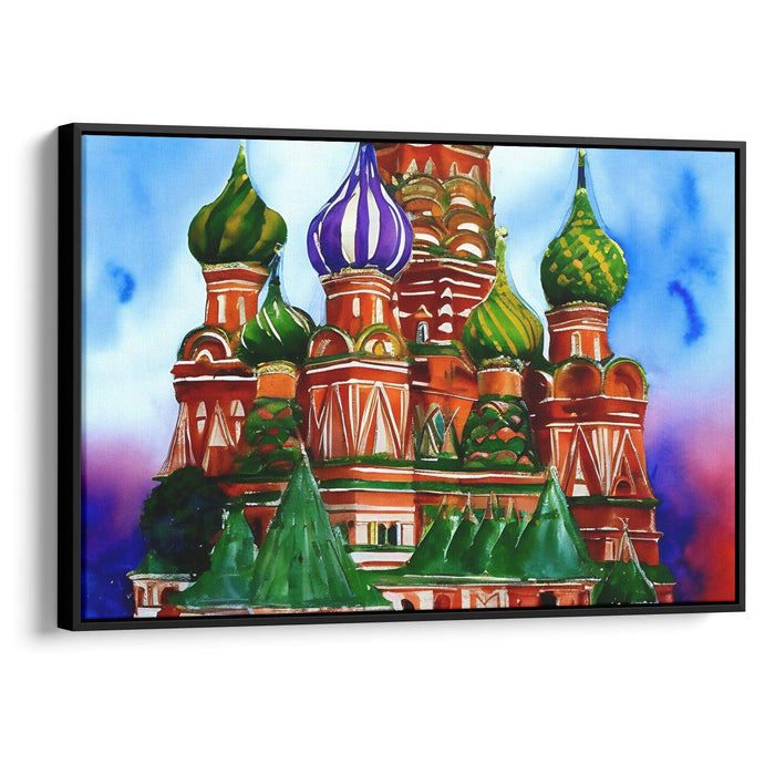 Watercolor St. Basil's Cathedral Print - Canvas Art Print by Kanvah