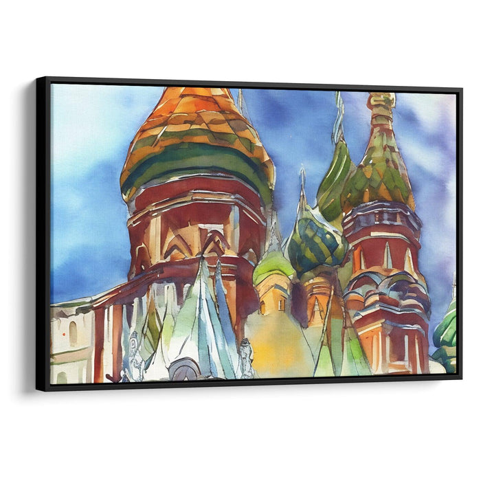 Watercolor St. Basil's Cathedral Print - Canvas Art Print by Kanvah