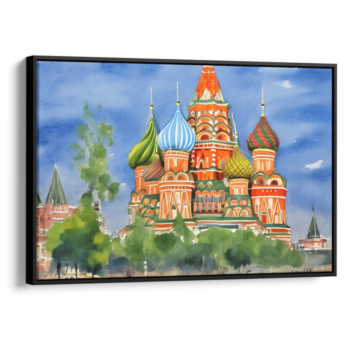 Watercolor St. Basil's Cathedral Print - Canvas Art Print by Kanvah