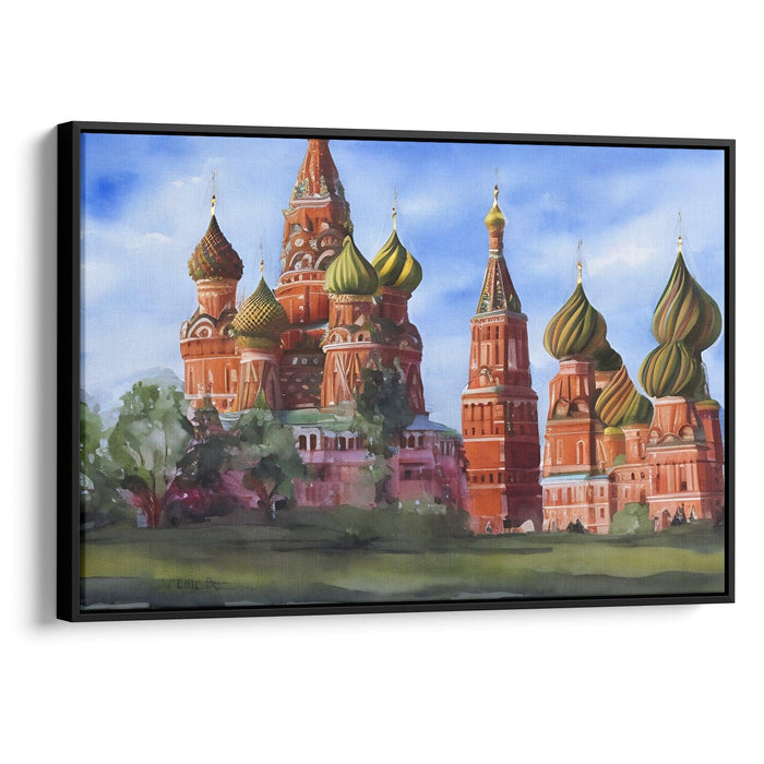 Watercolor St. Basil's Cathedral Print - Canvas Art Print by Kanvah