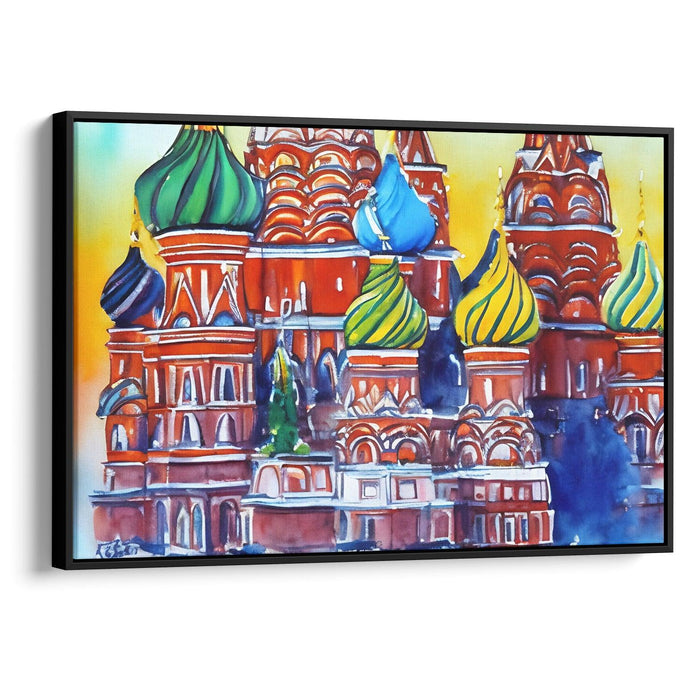 Watercolor St. Basil's Cathedral Print - Canvas Art Print by Kanvah