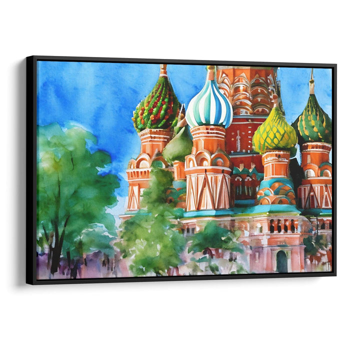 Watercolor St. Basil's Cathedral Print - Canvas Art Print by Kanvah