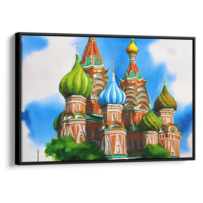 Watercolor St. Basil's Cathedral Print - Canvas Art Print by Kanvah