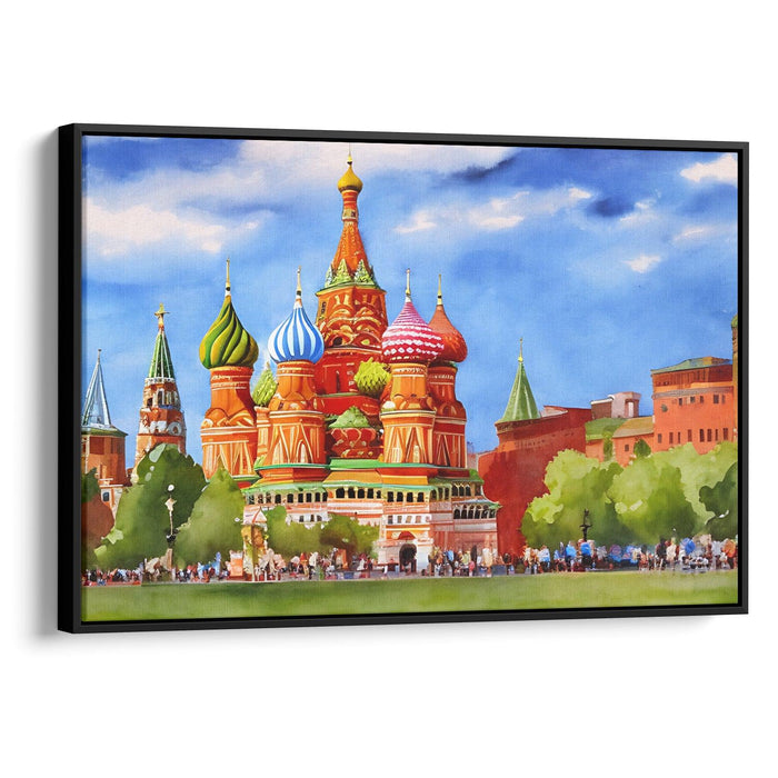 Watercolor St. Basil's Cathedral Print - Canvas Art Print by Kanvah