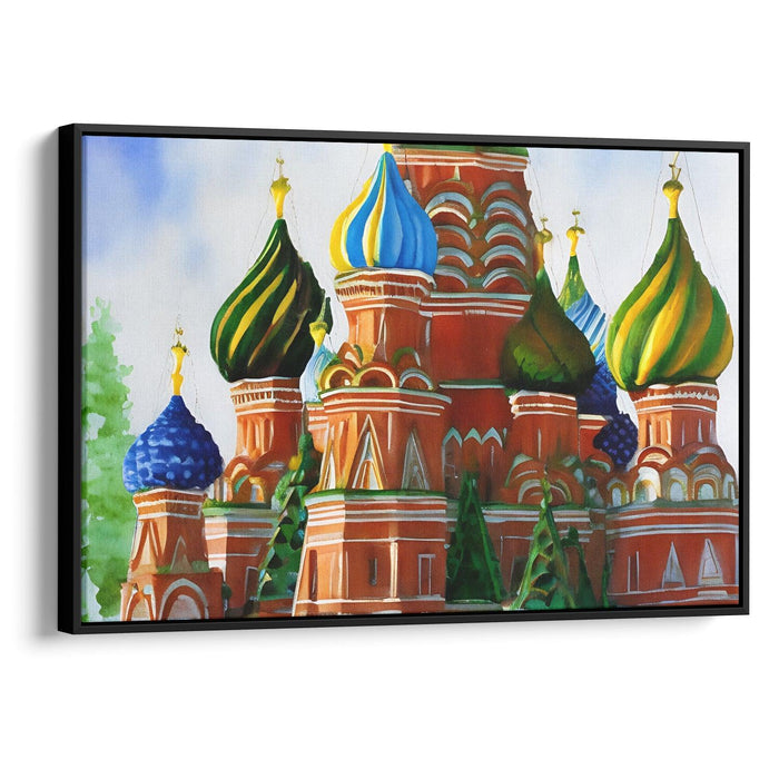 Watercolor St. Basil's Cathedral Print - Canvas Art Print by Kanvah