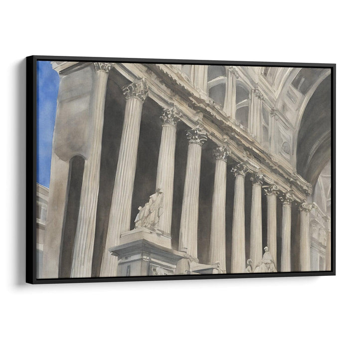 Watercolor Colonnade of St. Peter's Basilica Print - Canvas Art Print by Kanvah