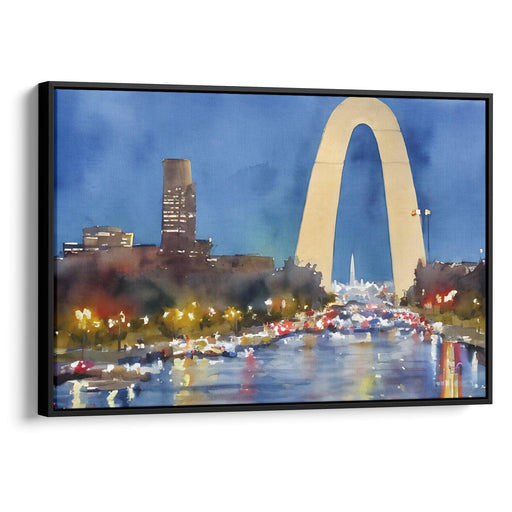 Watercolor St. Louis Arch Print - Canvas Art Print by Kanvah