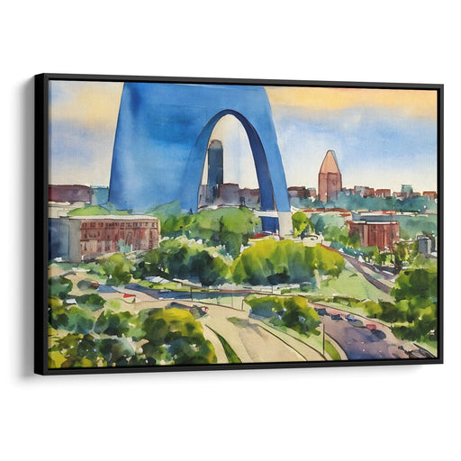 Watercolor St. Louis Arch Print - Canvas Art Print by Kanvah