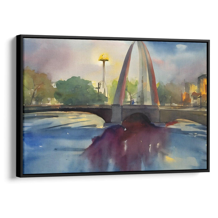 Watercolor St. Louis Arch Print - Canvas Art Print by Kanvah