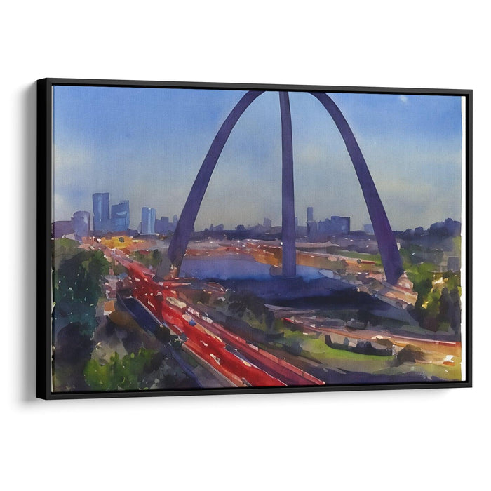 Watercolor St. Louis Arch Print - Canvas Art Print by Kanvah